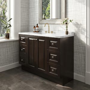 Northwood 49 in. W x 19 in. D Vanity in Dusk with Solid Surface Technology Vanity Top in Silver Ash with White Sink