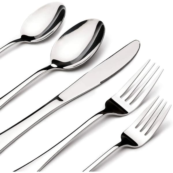 60-Piece Heavy Duty Stainless Steel Silverware Set for 12, Cutlery Set with Steak Knives, Flatware Serving Sets