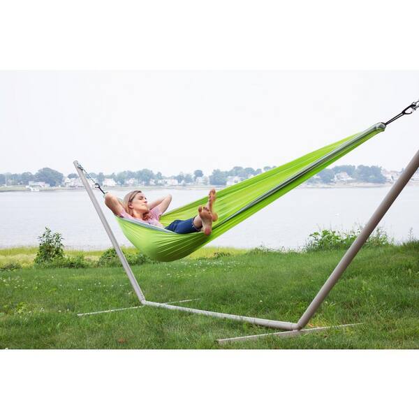 Makena 9.83 ft. Tree Swing Portable Double Hammock in Colibri Lime