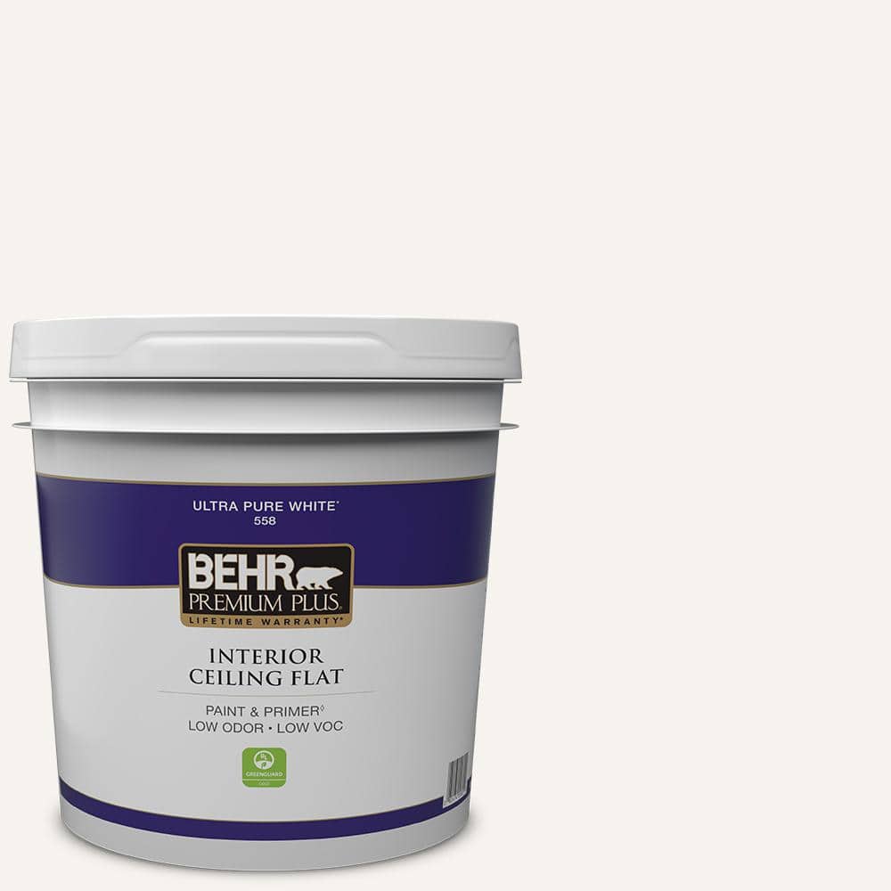 Reviews For Behr Premium Plus 2 Gal Ultra Pure White Ceiling Flat Interior Paint Pg The