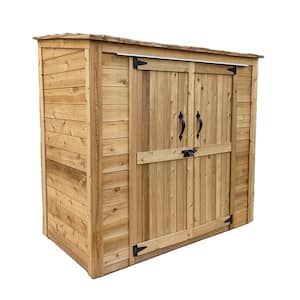 6 ft. W x 3 ft. D Cedar Wood Garden Chalet Shed with Double Doors (18 sq. ft.)