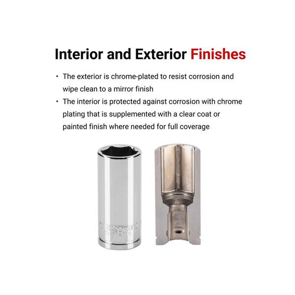 3/8 Inch Drive Semi-Deep 6-Point Socket Set with Rail, 19-Piece (6-24 mm)