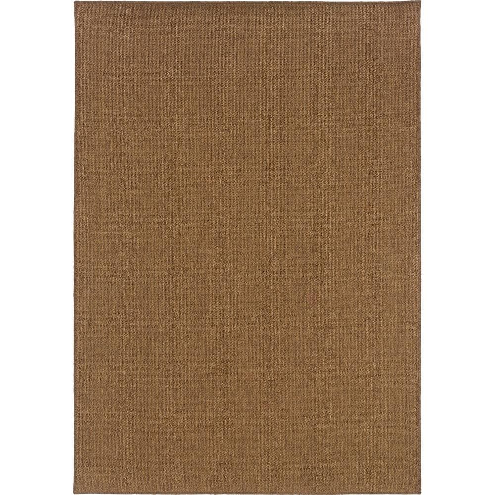 Caicos Tan 5 ft. x 8 ft. Basket Weave Indoor/Outdoor Patio Area Rug