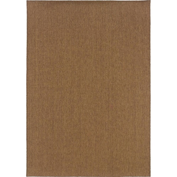 Caicos Tan 5 ft. x 8 ft. Basket Weave Indoor/Outdoor Patio Area Rug