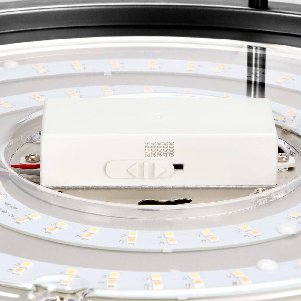 Sleek Black Satin Nickel 14" LED Ceiling Light - Energy Efficient