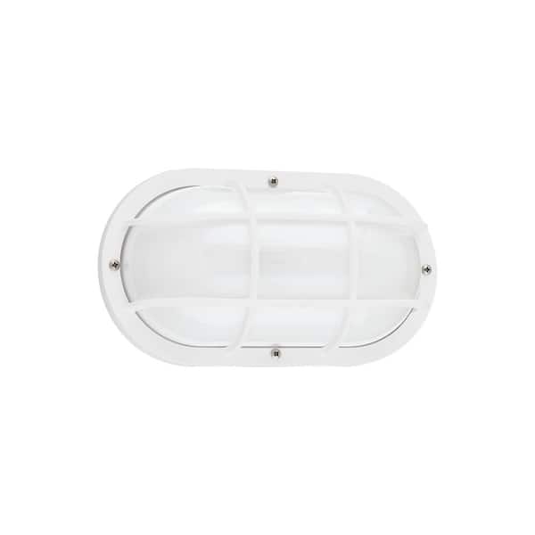 Bayside 1-Light White Outdoor 5 in. Wall Lantern Sconce