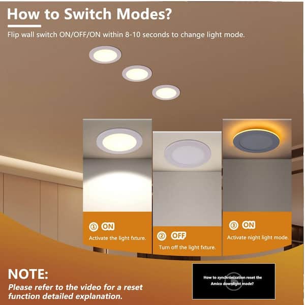 6 in. White 1 Light 6 Pack LED Wall Sconce Light, Dimmable, 2700K-5000K 5CCT Ultra-Thin Canless Wafer Light for Entryway