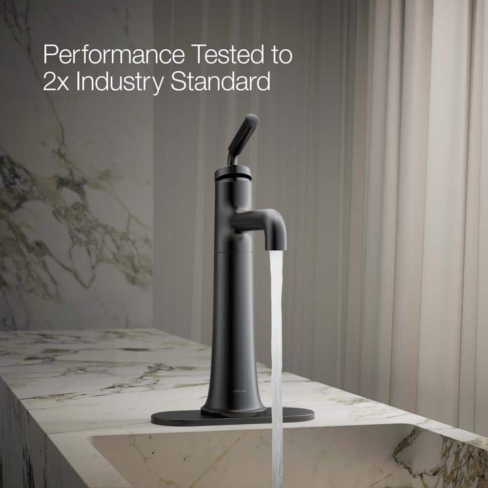 Matte Black Tall Single-Handle Bathroom Sink Faucet