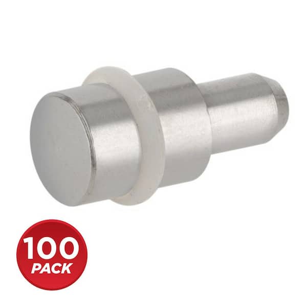 3/16 in. (5 mm) Chrome and Clear Glass Shelf Pin (100-Pack)