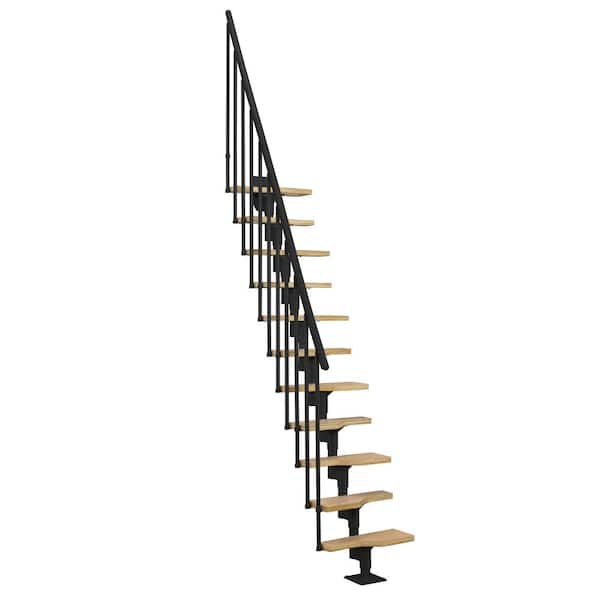 Dolle Atlanta Jet Black Modular Staircase Kit with no platform railing ...