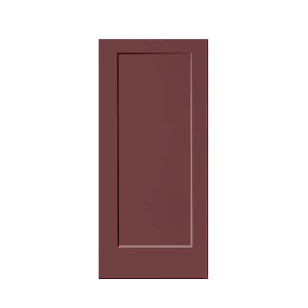 CALHOME 36 in. x 80 in. Maroon Stained Composite MDF 1-Panel Interior Barn Door Slab