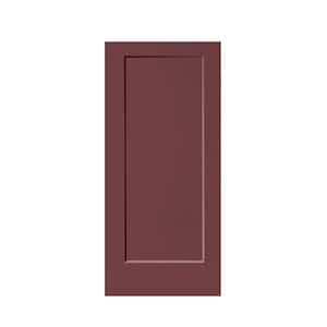 36 in. x 80 in. 1-Panel Hollow Core Maroon Stained Composite MDF Interior Door Slab for Pocket Door