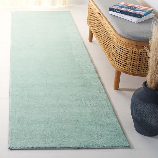 Loft Sage  2 ft. x 7 ft. Machine Washable Modern Solid Runner Rug