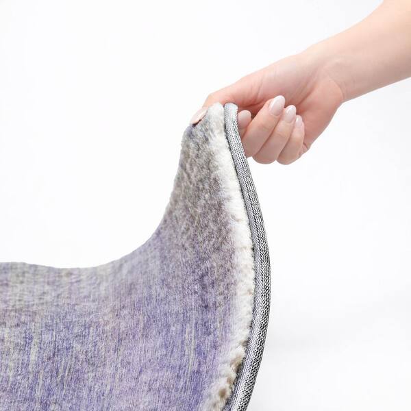Dream Shag Premium Machine Washable Abstract ADS794 Plum 2 ft. x 7 ft. Runner Rug