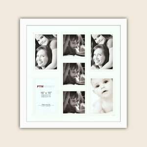 7-Opening Holds (4) 4 in. x 6 in. and (3) 4 in. x 4 in. Matted White Photo Collage Frame (Set of 2)