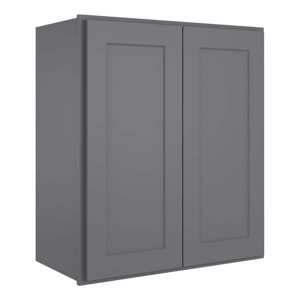 HOMEIBRO Newport Shaker Gray Ready to Assemble Wall Cabinet with 2 ...