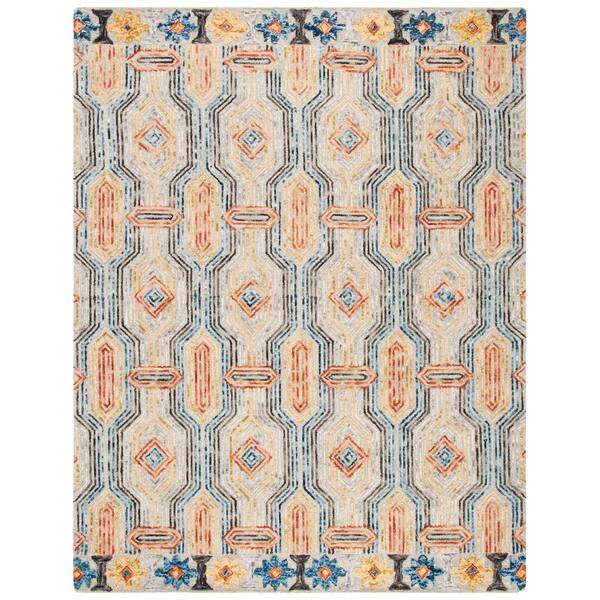 SAFAVIEH Trace Gray/Blue 10 ft. x 14 ft. Trellis Area Rug TRC515F10