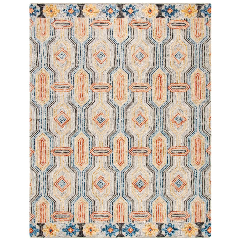 Handmade Blue Wool 8' x 10' Tufted Area Rug
