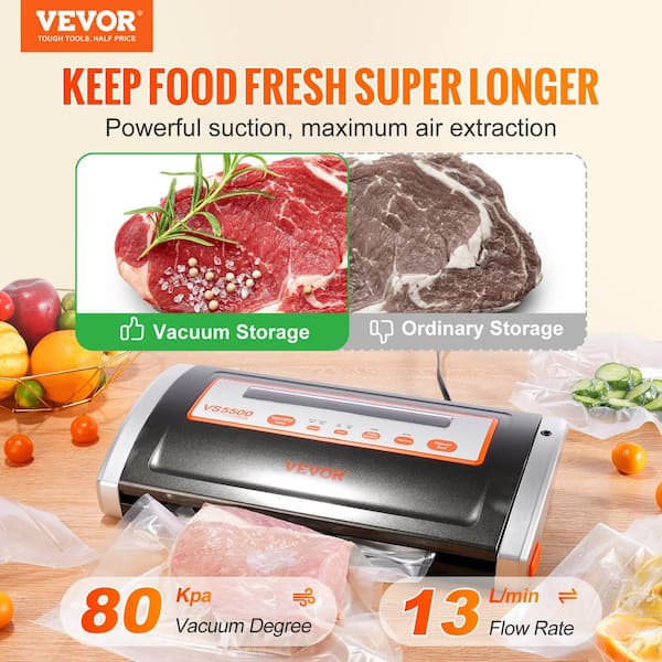 GCP Products GCP-US-579361 Vacuum Sealer Machine, 80Kpa Stainless Steel  Automatic Food Sealer Machine For Food Preservation Storage With Air Sealing  Sys…