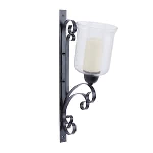 Black Metal Single Candle Wall Sconce