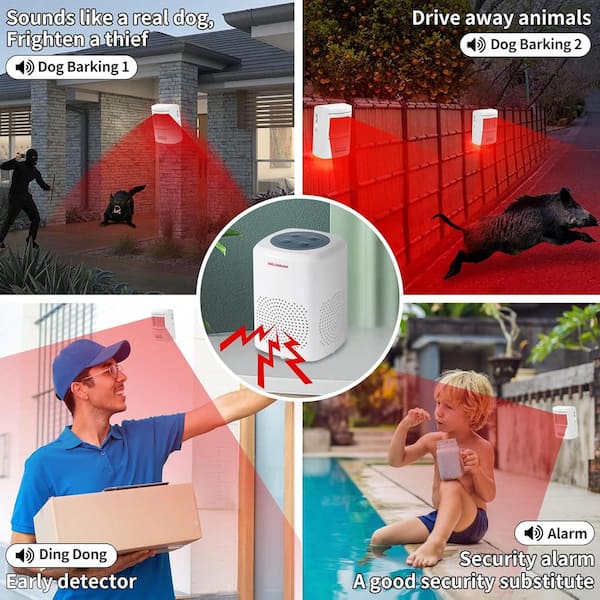 Vrbgify Dog Barking Alarm Motion Sensor Plug-in Door Bells Chime