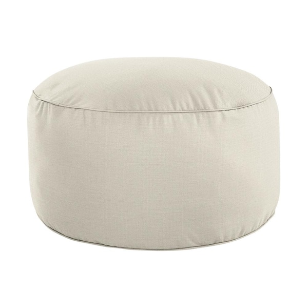 SORRA HOME 30 in. x 30 in. x 15 in. Sunbrella Canvas Cloud Round Outdoor Bean Pouf