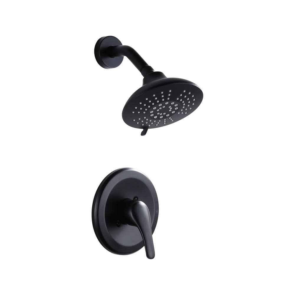Single Handle 5-Spray Shower Faucet 1.8 GPM with Pressure Balance and Adjutstable Head in. Matte Black(Valve Included) price history on PriceWatchPro