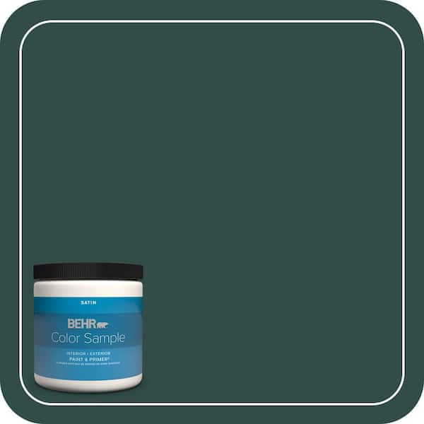 BEHR PREMIUM PLUS 8 oz. #ECC-51-3 Hidden Forest Satin Enamel Interior/Exterior Paint & Primer Color Sample