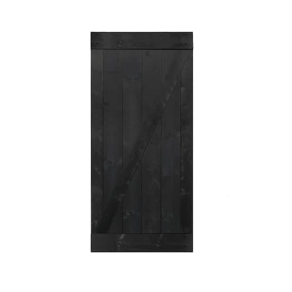 bijvoeglijk naamwoord musical Torrent CALHOME 36 in. x 84 in. Z-Bar Choco Black 1 Panel Primed Natural Wood  Sliding DIY Interior Barn Door Slab with Hardware Kit  SWD11-Dark+Door-B36D-DIY-36IN - The Home Depot