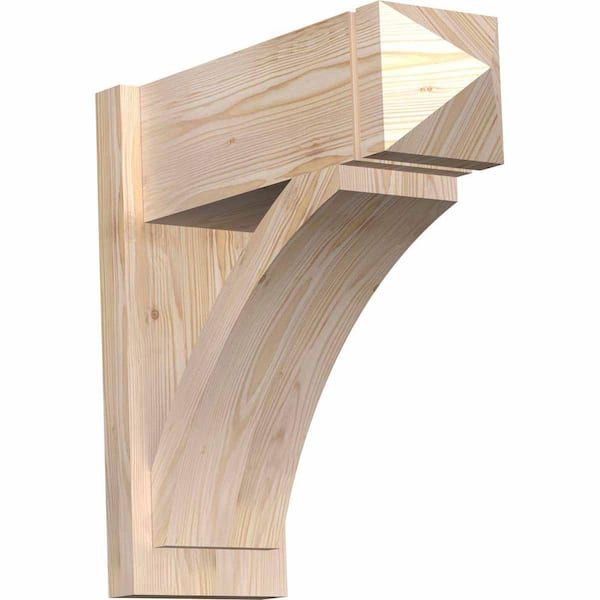 Ekena Millwork 8 in. x 22 in. x 22 in. Douglas Fir Thorton Arts and Crafts Rough Sawn Outlooker