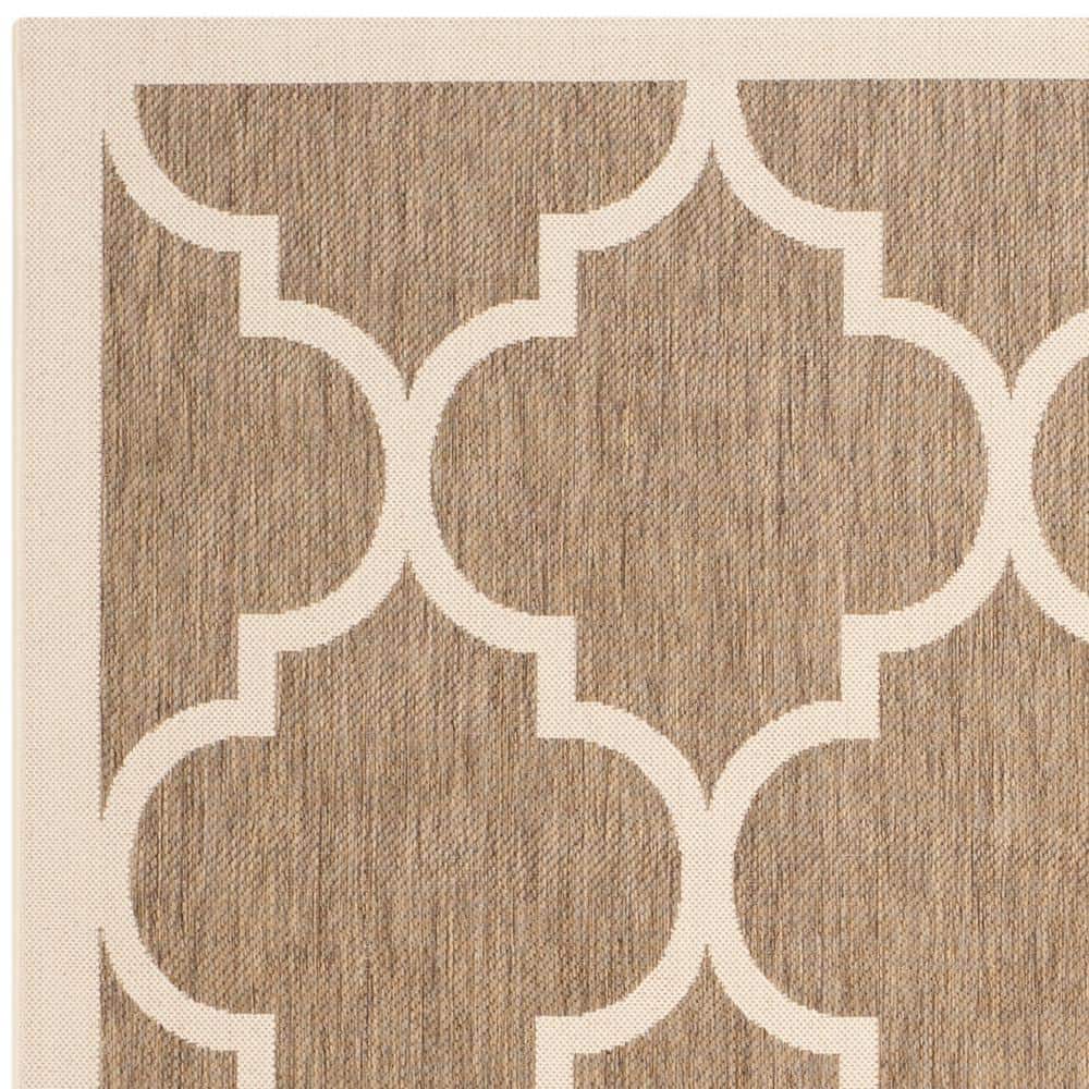 47'' Square Black & Bone Flat Woven Reversible Outdoor Rug