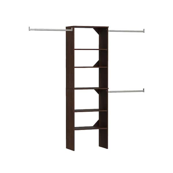 ClosetMaid Style+ 84 in. W - 120 in. W Chocolate Wood Closet System