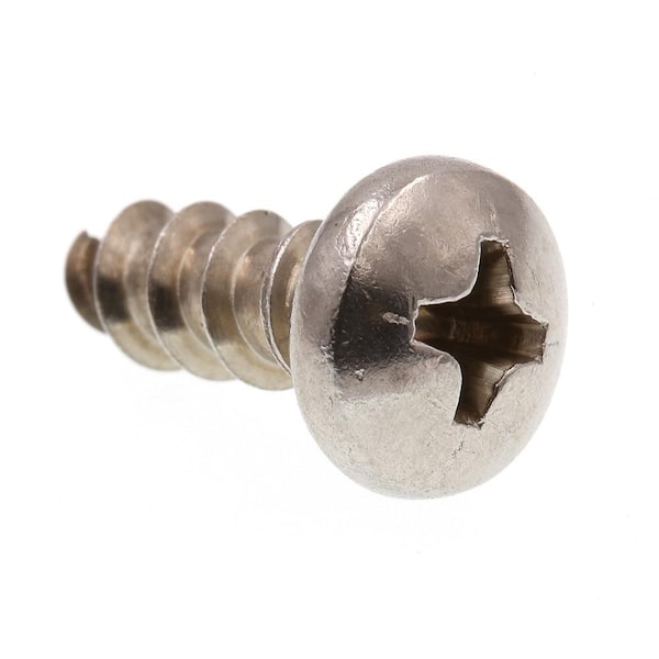Prime-Line #10 x 1/2 in. Grade 18-8 Stainless Steel Phillips Drive Pan Head Self-Tapping Sheet Metal Screws (100-Pack)