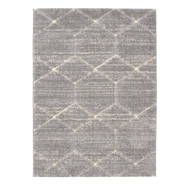 Bazaar Symmetry Grey 5 ft. x 7 ft. Area Rug HDW35-008