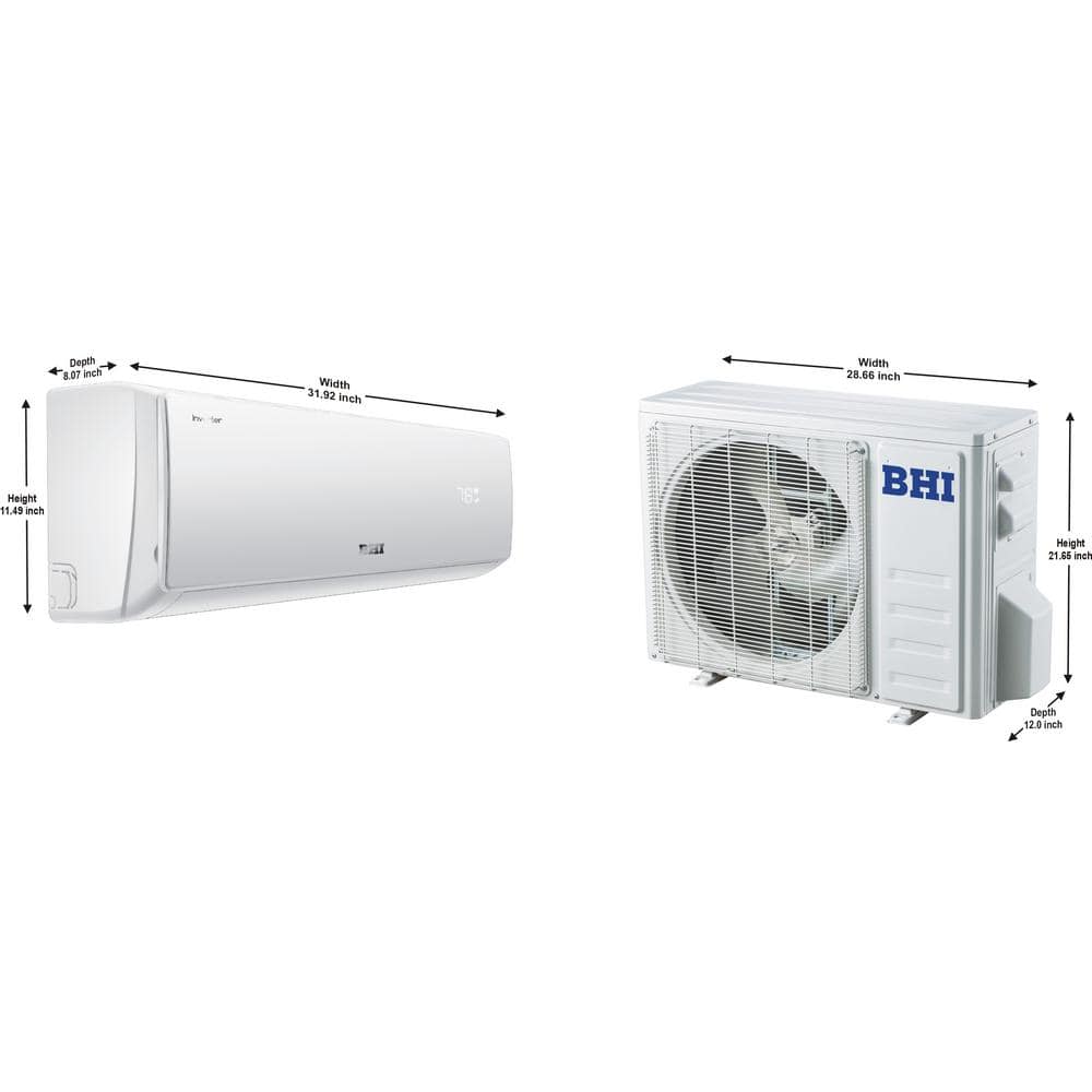 12,000 BTU White Wall-Mount Ductless Mini Split Air Conditioner with Heat Pump