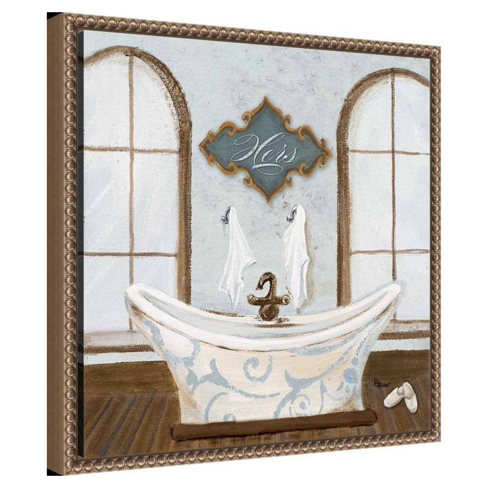 Gina Ritter Villa Bath I Bronze Framed Canvas Print