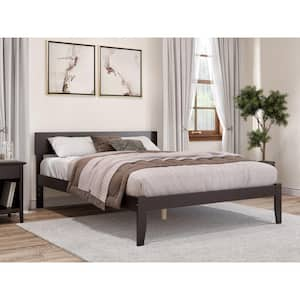 Boston 62 1/4 in. W Espresso Dark Brown Queen Size Solid Wood Frame Platform Bed