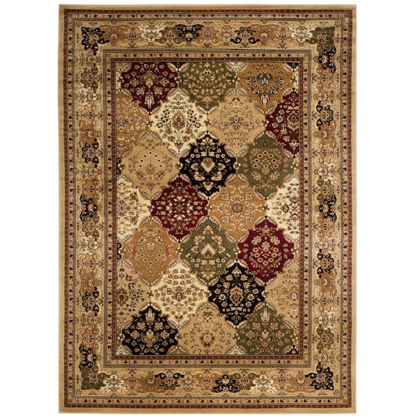SAFAVIEH Lyndhurst Multi/Beige 12 ft. x 18 ft. Geometric Diamond Border Area Rug