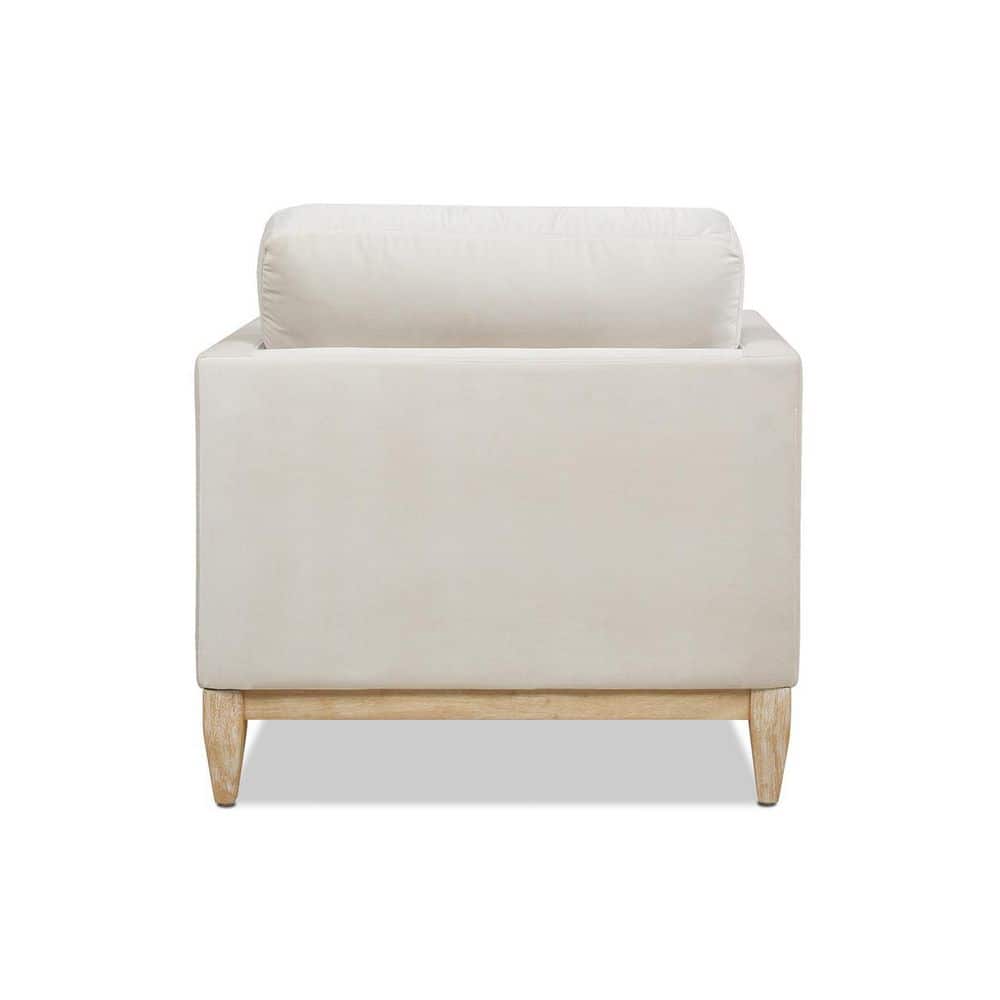 Knox 65" French Beige Performance Velvet & Wood Chaise Lounge Chair