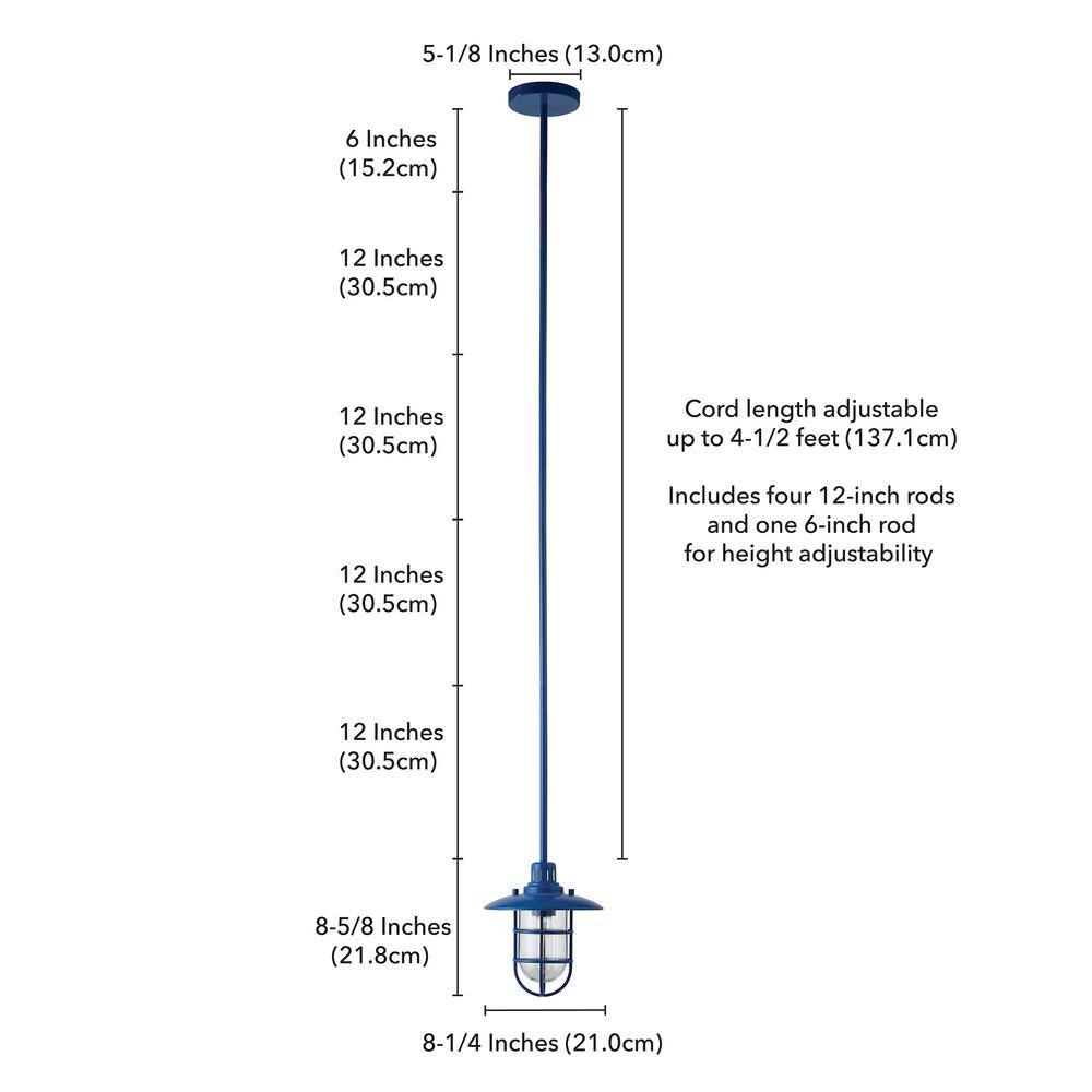 Bay Blue and Clear Glass Globe Pendant Light