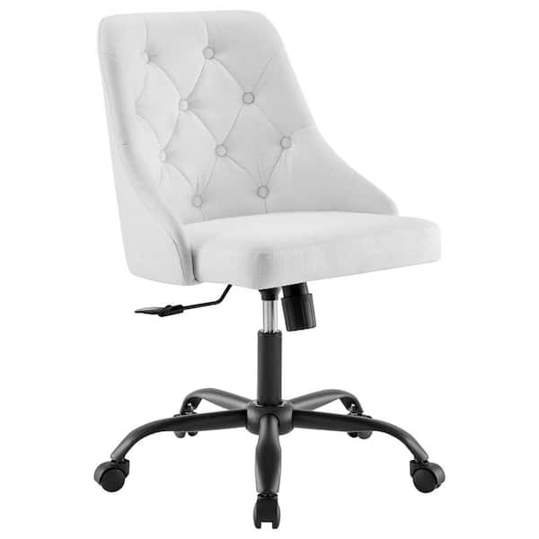 MODWAY Distinct Tufted Swivel Upholstered Black White Office Chair