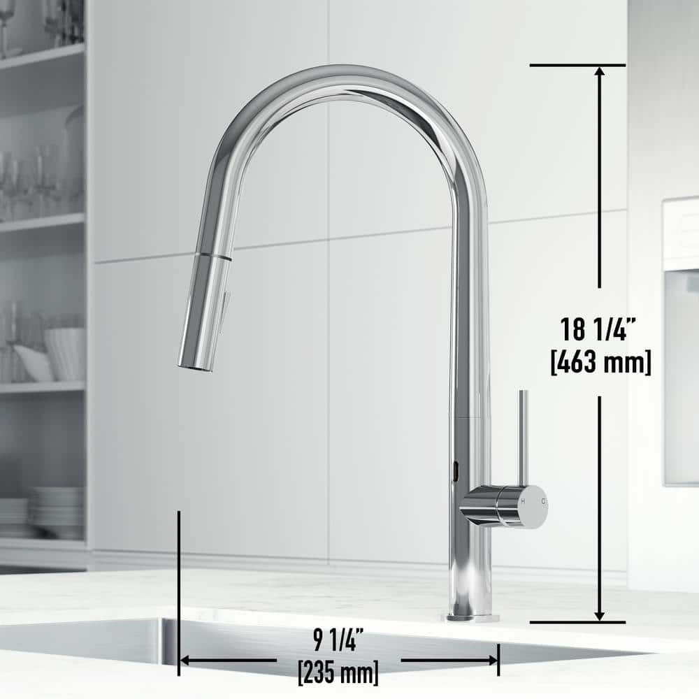 Greenwich Chrome Touchless Pull-Down Kitchen Faucet with Spray