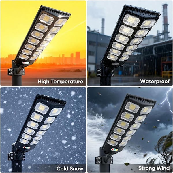 Vrbgify 6500K 15000 Lumen LED Solar Street Work Light Outdoor