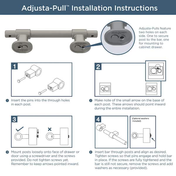 Franklin Brass - 5-Pack Bar Adjusta-Pull Adjustable 1-3/8 to 5-6/15 (35-160 mm) Classic Matte Black Cabinet Drawer Pulls