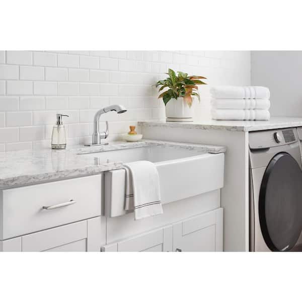 Dunning Single Handle Pull Out Sprayer Laundry Utility Faucet in Spot Free Stainless Steel