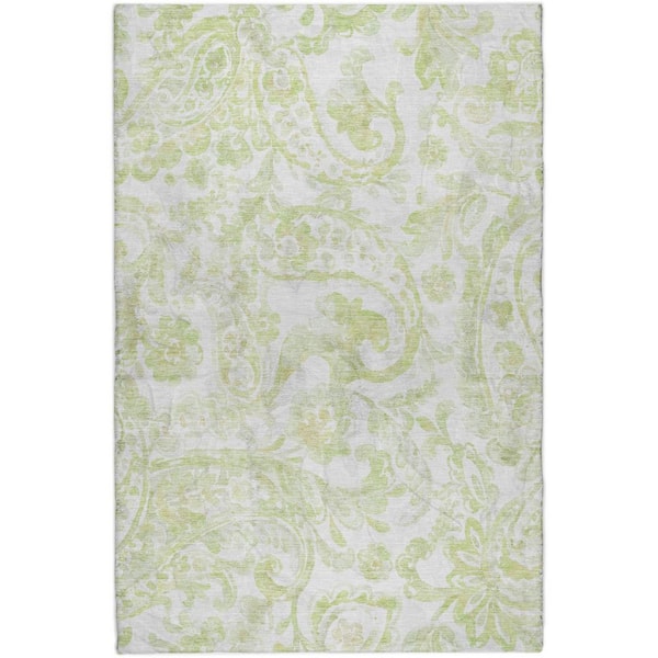 Dream Shag Premium Machine Washable Abstract ADS835 Sage 8 ft. x 10 ft. Area Rug