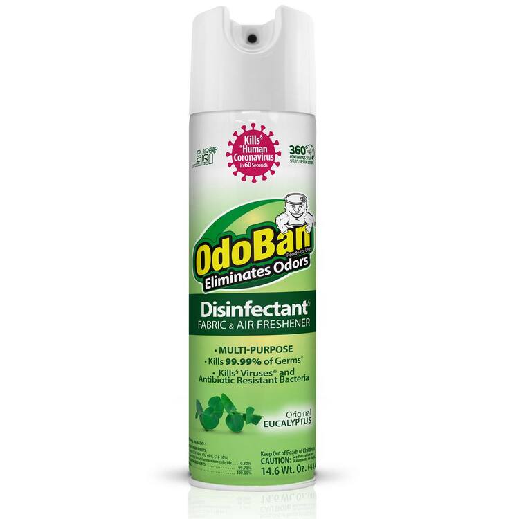 OdoBan 14.6 oz. Eucalyptus Multi-Purpose Disinfectant Spray, Odor Eliminator, Sanitizer, Fabric and Air Freshener