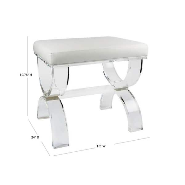 Taymor Urban Modern 16 In X 19 75 In Acrylic Bench 02 Das8099 The Home Depot