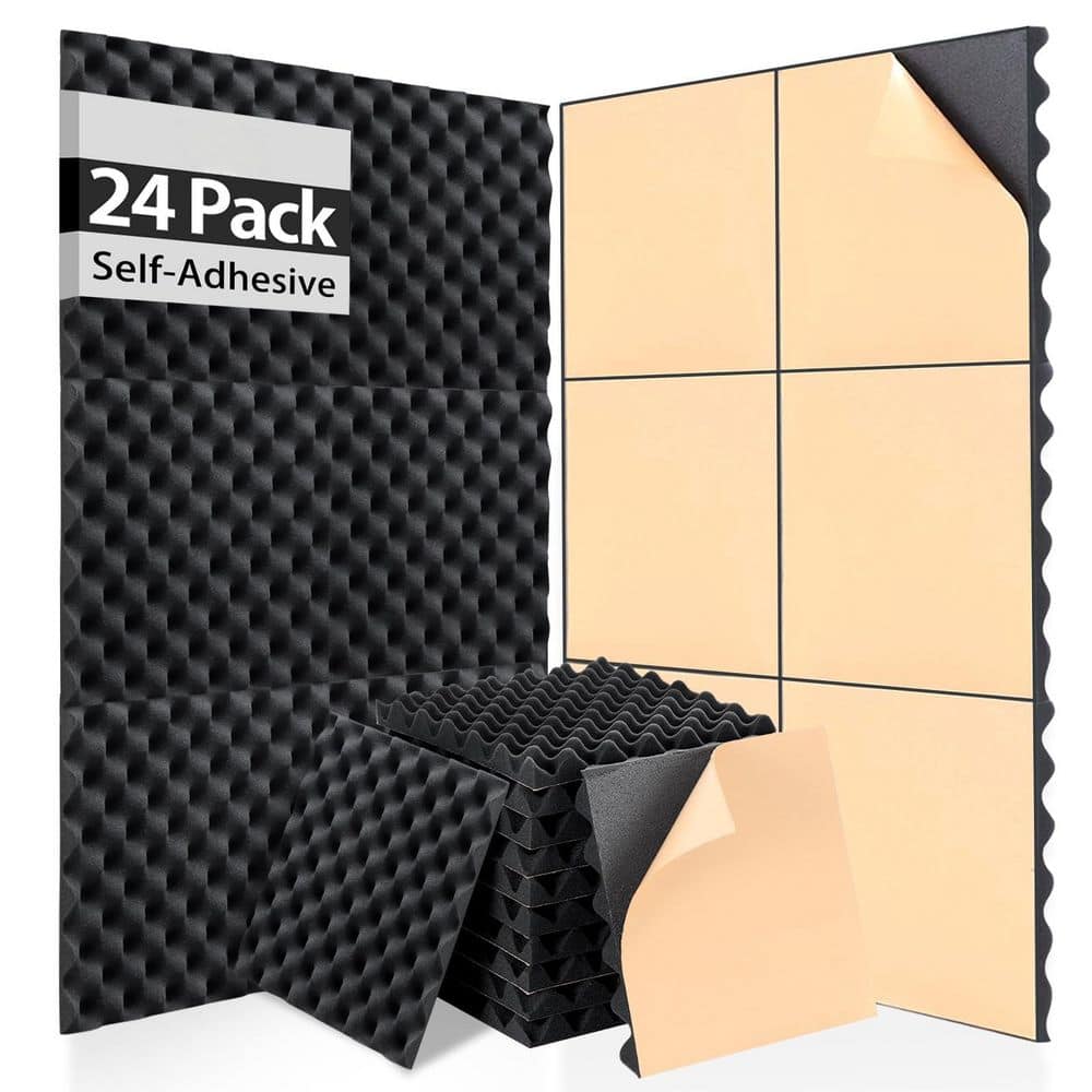 Laybus 12 in. x 12 in. x 1.2 in. Sound Proof Foam Panels (24-Pack