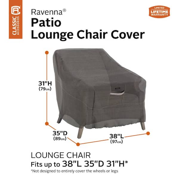 Classic Accessories Ravenna Dark Taupe Patio Lounge Chair Cover 2 Pack 55 160 015101 2pk The Home Depot Classic Accessories Ravenna Dark Taupe, Round Lounge Chair Covers